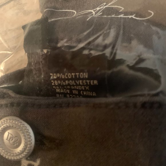 NWT DG2 BY DIANE GILMAN V-STRETCH METALLIC STRIPE SKINNY JEANS GRAY 18WP - Picture 4 of 5